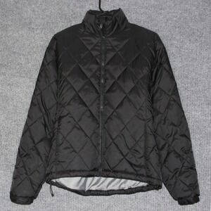 Steve & Barrys‎ Quilted Puffer Jacket Black Full Zip Insulated Warmth Comfort L